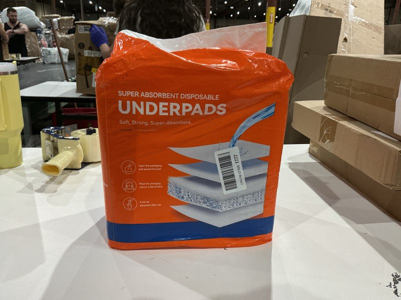Condition photo showing New/Like New for 50 count 28" x 34" disposable puppy pads, super absorbent dog pee pads with anti-slip adhesive tabs, quick-dry, leak-proof, odor control training pads for dogs & pets, x-large 50 count 28"×34"