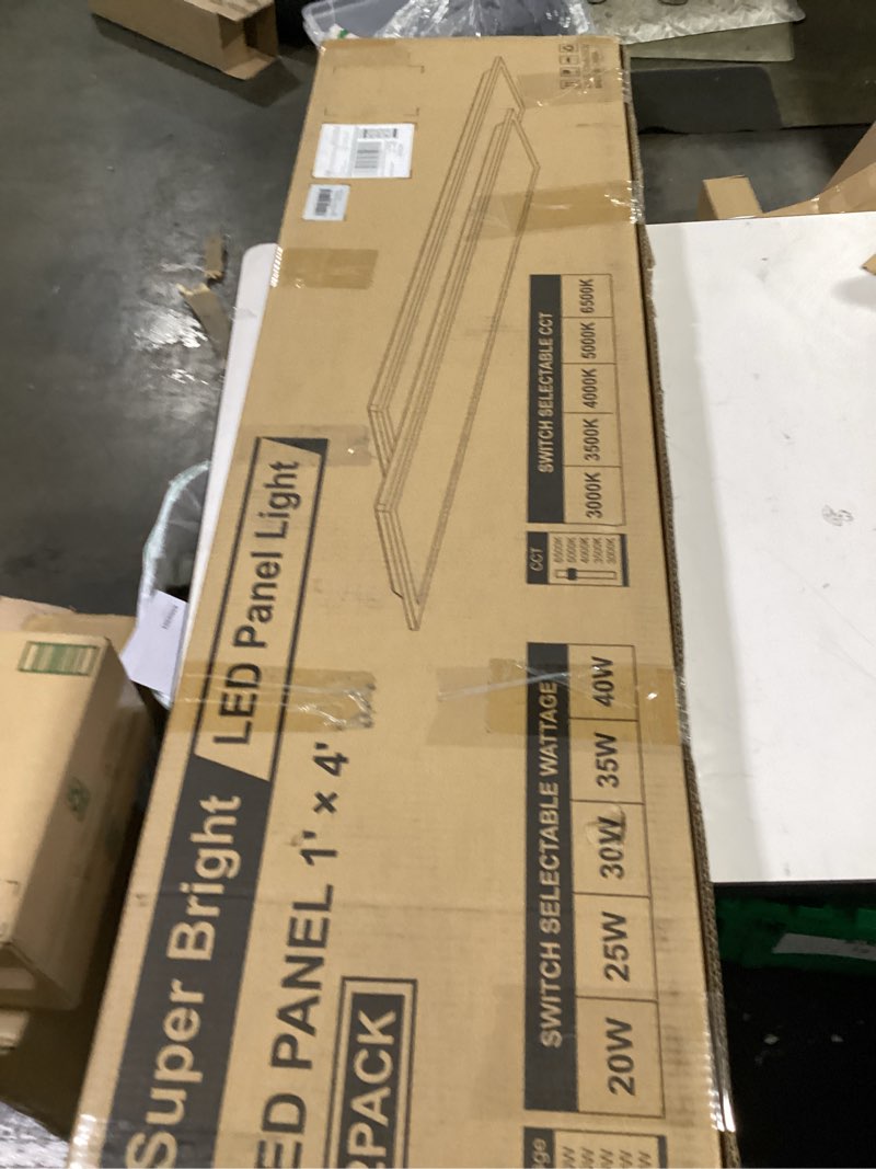 Condition photo showing Good Condition for 1x4 led flat panel light, drop ceiling lights fixture, selectable features, 20w/25w/30w/35w/40w, 3000k/3500k/4000k/5000k/6500k, dimmable (0-10v), for office kitchen, etl listed (1x4ft-2pack)