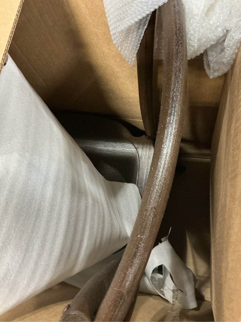 Condition photo showing Good Condition for flash furniture hercules commercial indoor/outdoor cross back chair, wood look, weather-resistant, lightweight design, versatile use, dark brown dark brown 19.25"w x 19.75"d x 35.25"h, 1 pack