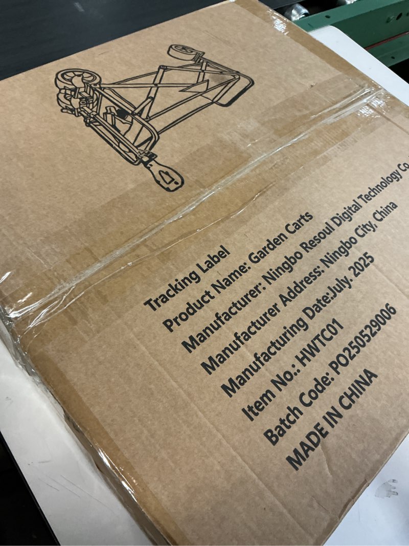 Condition photo showing As Is for PASAMIC Collapsible Wagon 220 lbs, Heavy Duty Wagon Carts Foldable, Portable Wagons for Groceries, Beach Cart with All-Terrain Wheels & Drink Holders, Utility Wagon for Shopping, Sports, Camping,Black