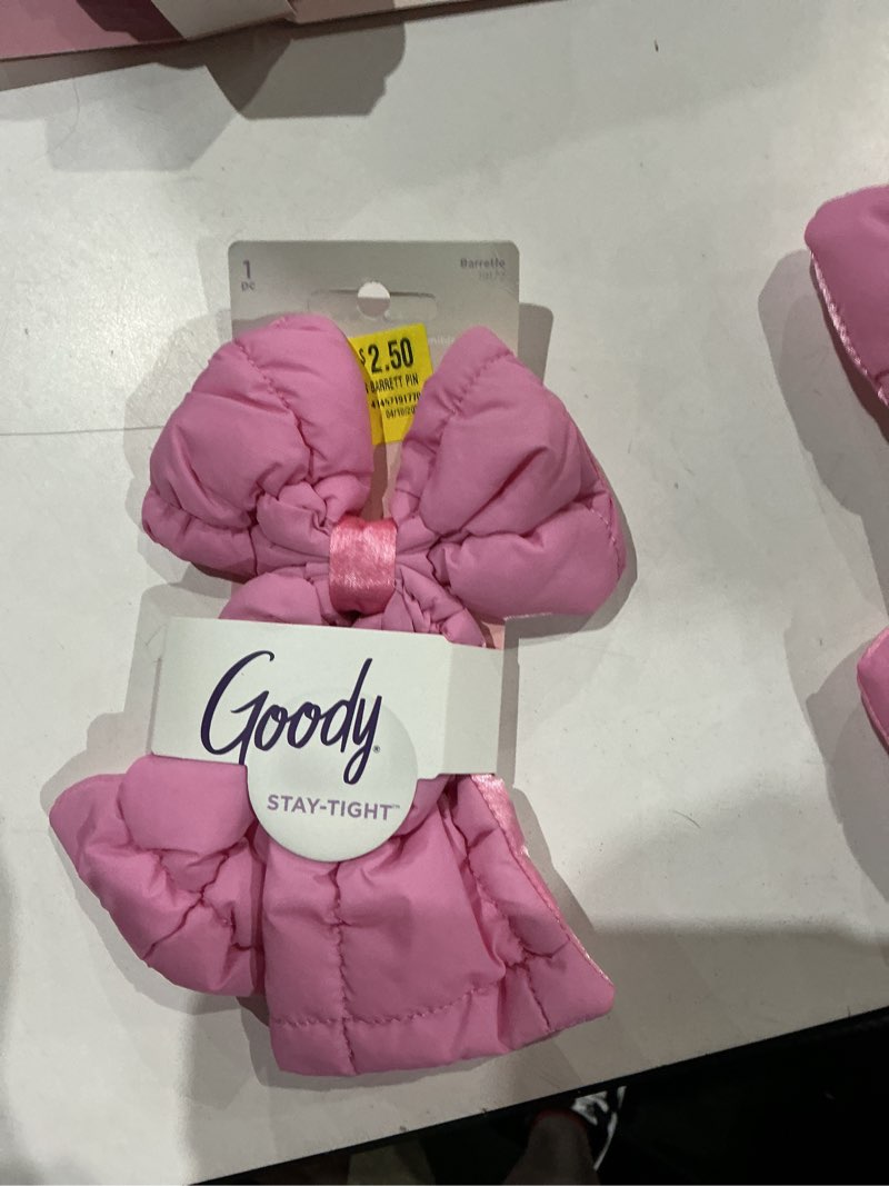 Condition photo showing Good Condition for goody luxe puffer bow barrette, pinke, stay-tight hair clip, 1 count
