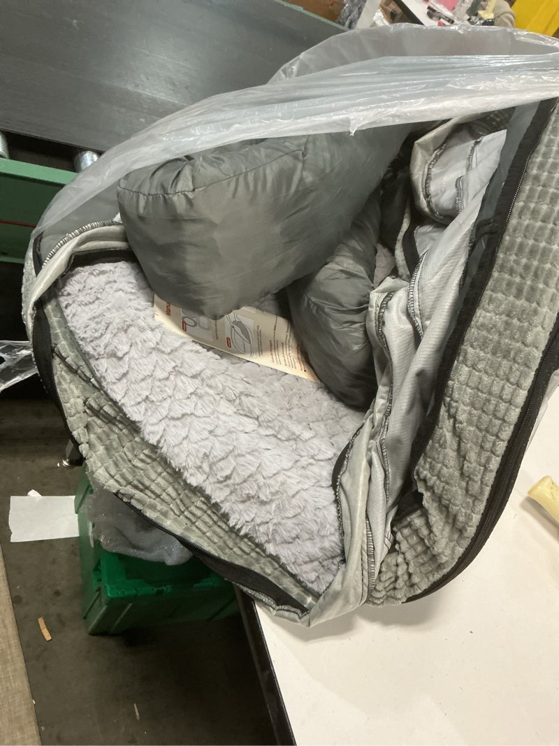 Condition photo showing Good Condition for JOEJOY Orthopedic Dog Beds Large Sized Dog, XL Egg-Crate Memory Foam Pet Couch Bed with Bolster Sides, Waterproof Lining, Removable Washable Cover & Non-Slip Bottom, Light Grey XL(42"x 32"x 7.5") Light Grey
