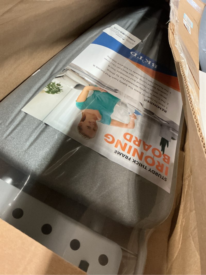 Condition photo showing Good Condition for Ironing Board, Heat Resistant Cover Iron Board with Steam Rest, Non-Slip Foldable Ironing Stand. Heavy Sturdy Metal Frame Legs Iron Stand(13 * 34 * 53 Inches) (Silver Gray)