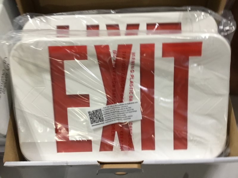 Condition photo showing Good Condition for lithonia lighting exrg el contractor select exrg integrated led exit sign - white