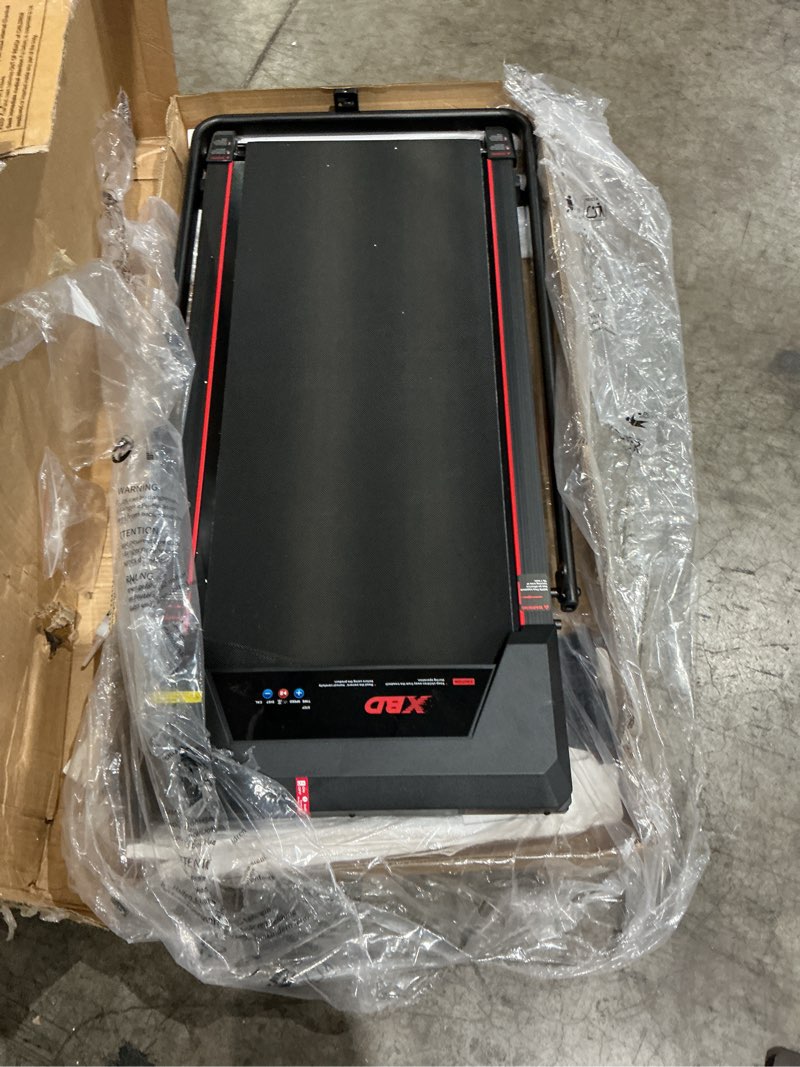 Condition photo showing As Is for walking pad with incline,xbd under desk treadmill for home small office,2.5hp low noise portable treadmill with 330 lbs capacity,remote control and led display