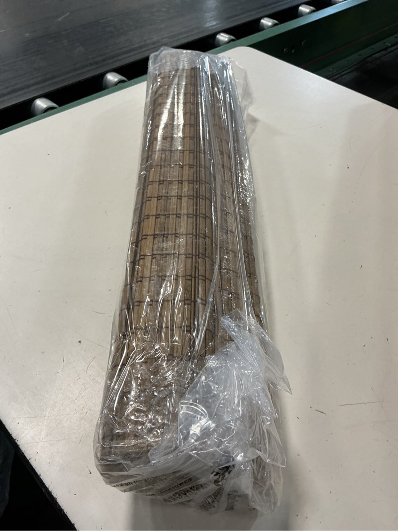 Condition photo showing Good Condition for lazblinds cordless bamboo roman shades, 23.5x64, highfield teak | privacy blinds for interior windows, room darkening roll up bamboo blinds for home & patio pricacy - highfield teak 23.5" w x 64" h