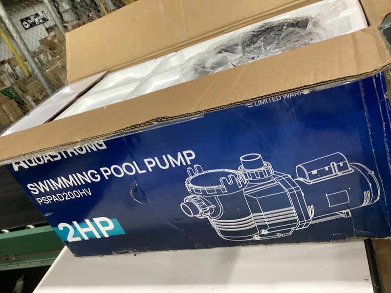 Condition photo showing Good Condition for aquastrong riptide series 2 hp in/above ground pool pump, 220v dual speed, up to 8,586 gph high flow, pure copper motor, energy efficient, self priming with filter basket