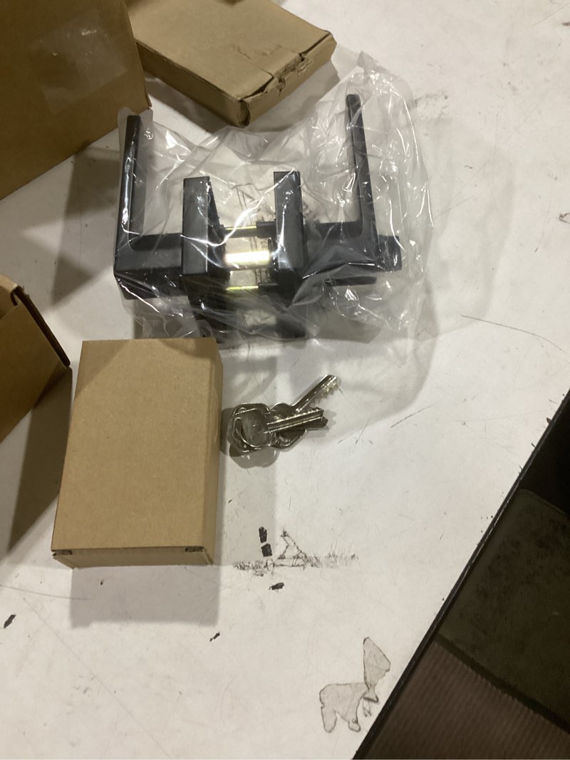 Condition photo showing New/Like New for Estmoon Door Lock Matte Black Door Knob with Lock, Heavy Duty Keyed Front Door Handle Exterior Lockset, Entrance Exterior Door Knob for Bedroom, Bathroom, Front Door, Office, 1 Pack 1 Pack Entry(With Lock and Key)