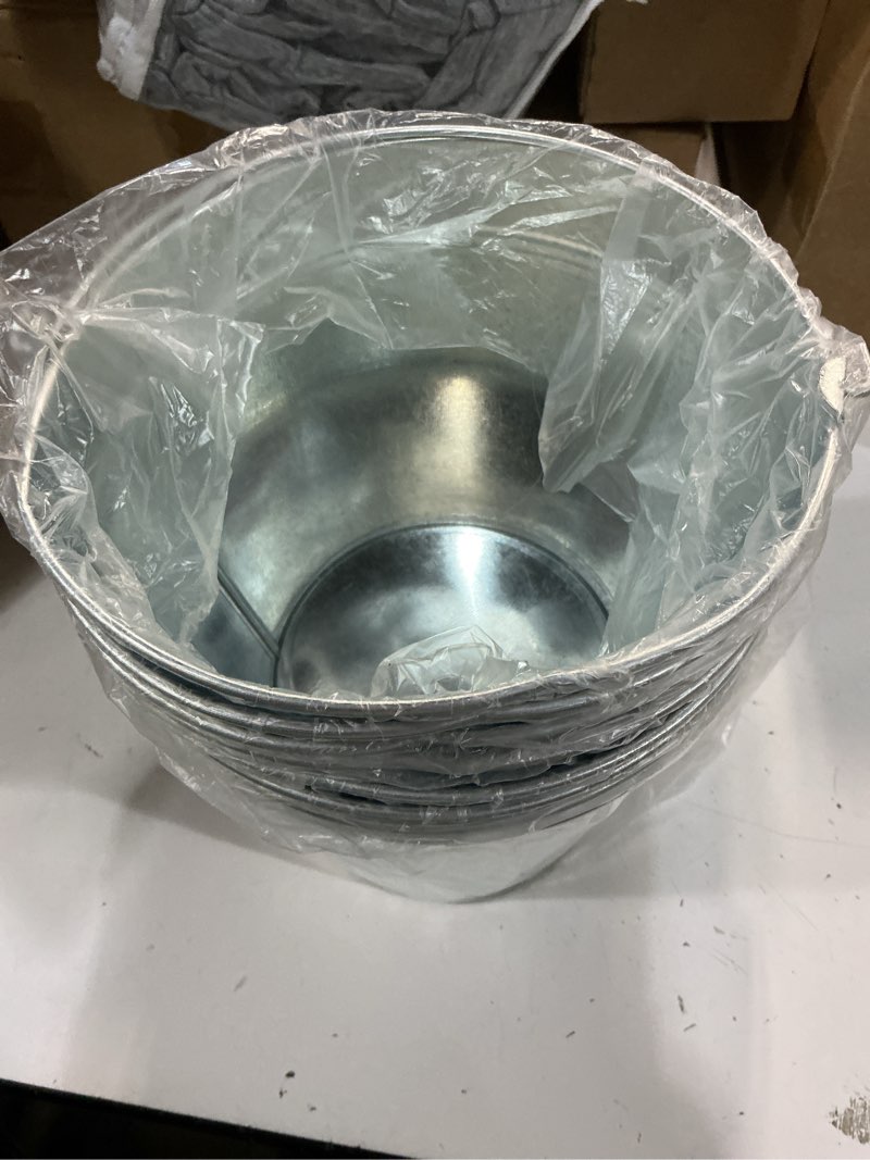 Condition photo showing Good Condition for obtanim 8 pack galvanized metal buckets with handle ice pails for plants, succulents, party favors organizing, rustic home decor or classrooms pencil storage (7 x 5.1 inch)