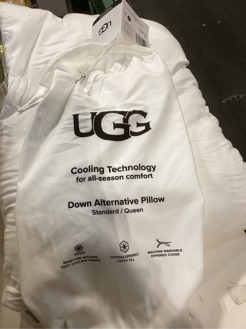 Condition photo showing Good Condition for ugg danielle cooling pillow standard size hypoallergenic down alternative luxury hotel bed pillow for stomach back or side sleeper with washable cover for queen full or twin, 20-inch x 28-inch, white