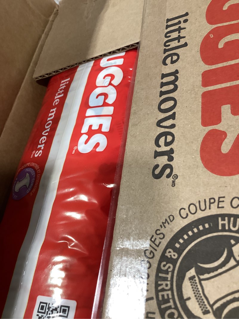 Condition photo showing New/Like New for huggies size 8 diapers, little movers baby diapers, size 8 (46+ lbs), 76 count (2 packs of 38), packaging may vary