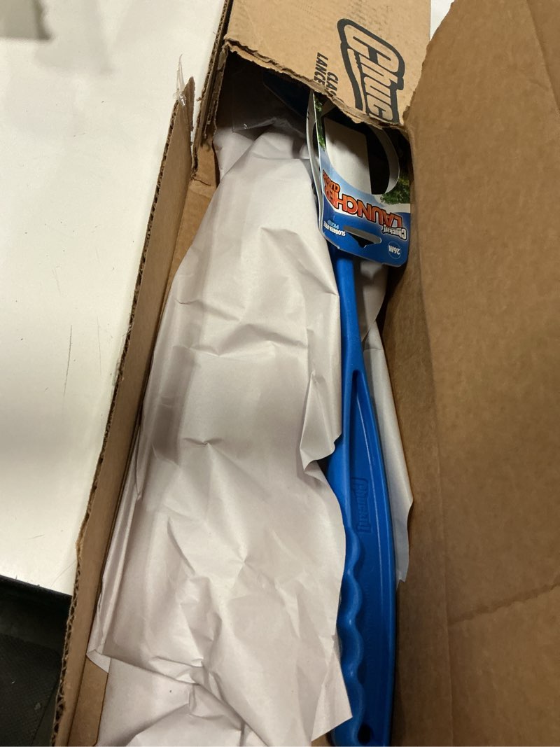 Condition photo showing Good Condition for chuckit! dog ball launcher 12m sport with 12" handle length for medium 2.5" dog balls for dogs 20-60 lb, plastic pet fetch ball thrower, perfect for kids, made in usa, blue sport 12in