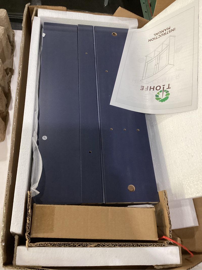 Condition photo showing Good Condition for taohfe blue bathroom over the toilet storage cabinet,wall medicine cabinet organizer with 2 door adjustable shelves,wooden modern bathroom shelves wall mounted laundry room