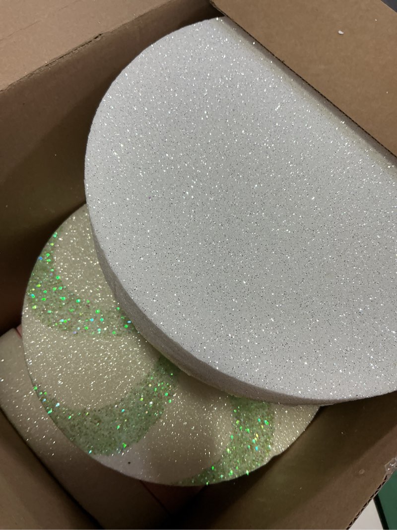 Condition photo showing Good Condition for 12 Pcs 15.75'' Large glitter Candy Christmas Decorations Giant Pastel Lollipop Candy Decorations with Sticks Red White Peppermint Xmas Decor for Christmas Tree Ornaments Holiday, 6 Styles 12 Pastel