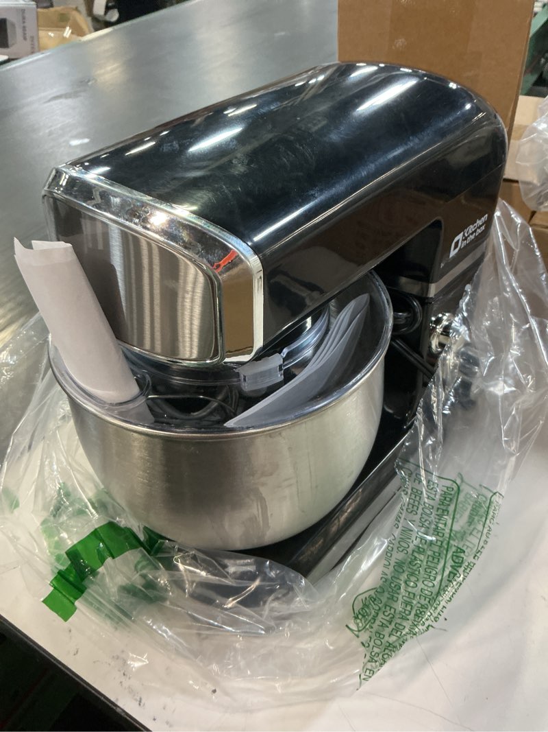 Condition photo showing Good Condition for kitchen in the box stand mixer,3.2qt small electric food mixer,6 speeds portable lightweight kitchen mixer for daily use with egg whisk,dough hook,flat beater (black)
