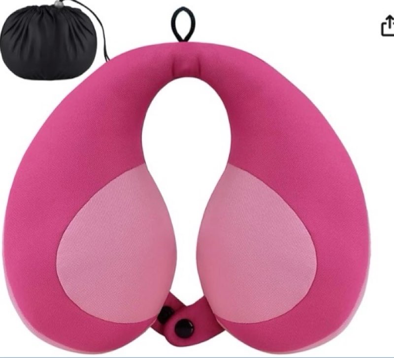 infanzia kids chin supporting travel neck pillow, helps support head and neck, comfortably designed for head, neck, and chin support - gifts for toddler/child/kids, pink