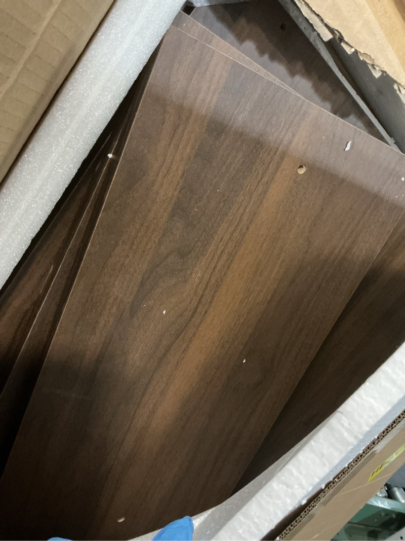 Condition photo showing Good Condition for 2-tier washer dryer countertop with 2.75" h edge rails, 54" w x 27.55" d laundry countertop for folding clothes, washer and dryer topper with non-slip pad (dark walnut) dark walnut standard-2 tier (54"wx27.55"dx12"h)