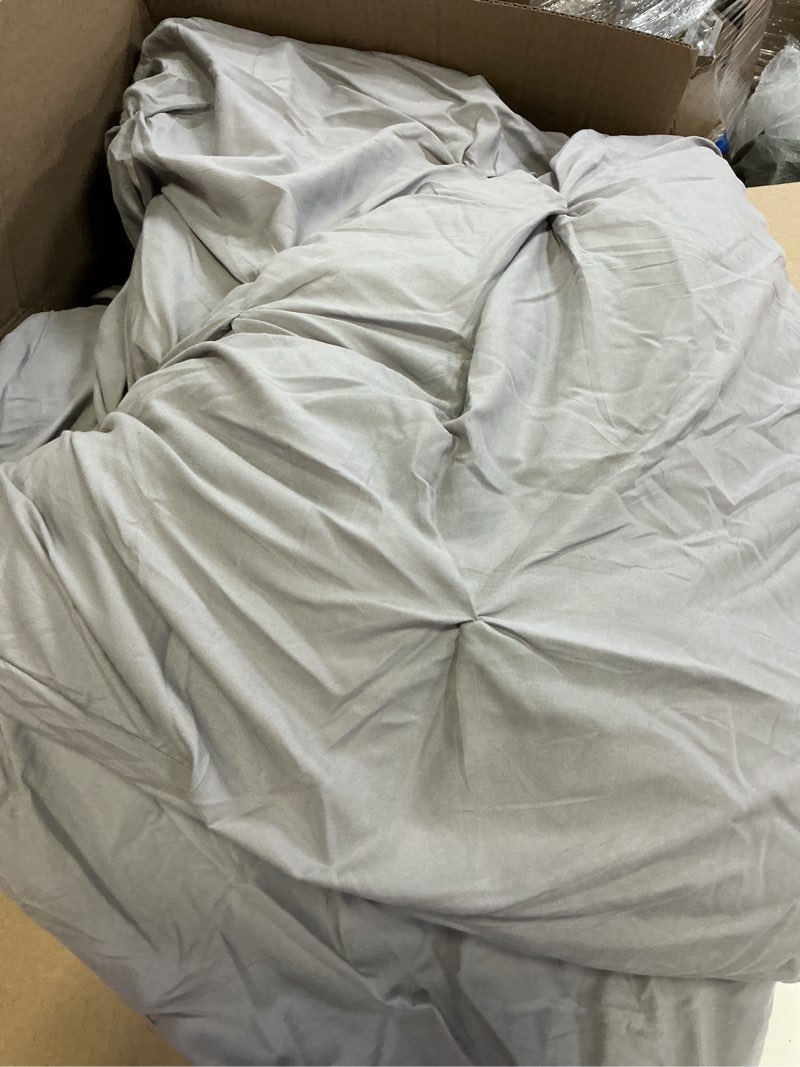 Condition photo showing Good Condition for bedsure king size comforter set - bedding sets king 7 pieces, pintuck bed in a bag grey bed set with comforter, sheets, pillowcases & shams king 01 - grey