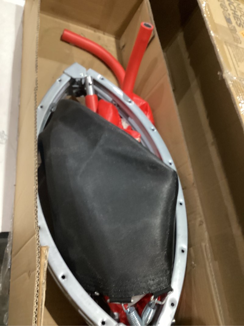 Condition photo showing As Is for Happin® 55’’ Trampoline for Kids with Safety Enclosure, Indoor & Outdoor Toddler Trampoline, Ultra Safe Design with Multi Activity Accessories, Perfect Toddler Gift for Boys & Girls Ages 1–8 Blue & Pink 55'' Adventure