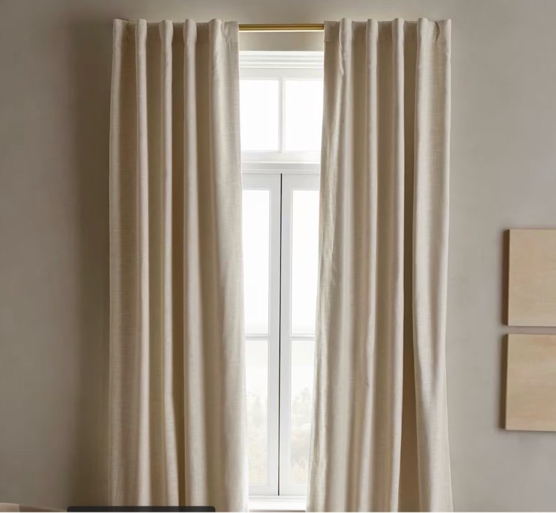textured cotton room darkening curtain ( size 48 in x96 in 122cm x244 cm 