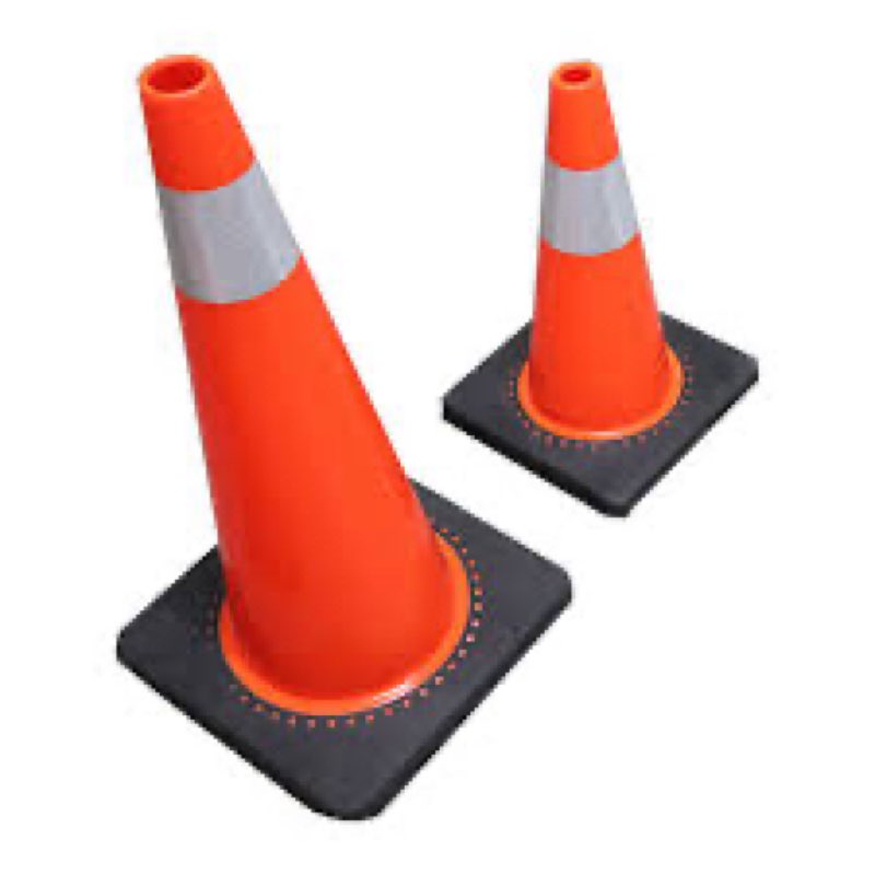 [3 Pack] HiGiant 36 Inch Traffic Cones with Black Weighted Base, Safety Orange Cone for Parking, Heavy and Stackable for Road Construction Sites, Driveway Barrier and Traffic Controls