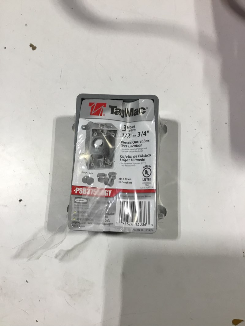 Condition photo showing As Is for Hubbell Taymac 1 -Gang PVC Weatherproof Rectangular Electrical Box