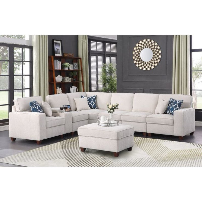 Naomi Piece Upholstered Sectional Body Fabric: Dark Gray Chenille ( incomplete  only 1 box ) 