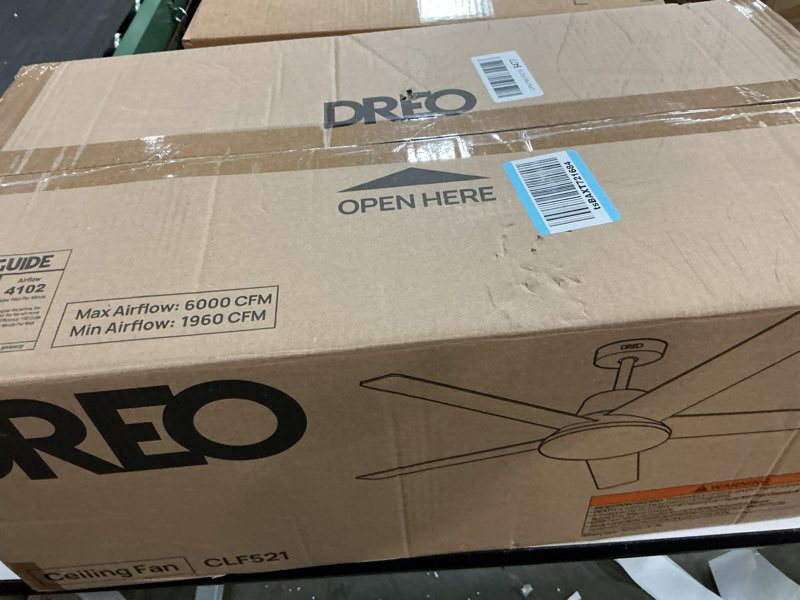 Condition photo showing Good Condition for Dreo Ceiling Fans with Lights, 52 Inch, 6 Speeds, 5 Color Tones Dimmable LED, Quiet Reversible DC Motor, Remote, 8H Timer, Black Ceiling Fan for Bedroom, Living Room, Easy to Install Standard Black