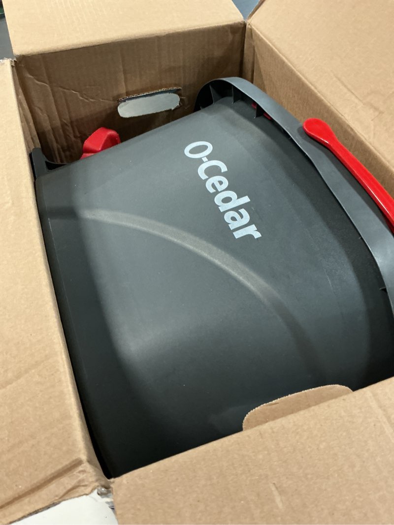 Condition photo showing As Is for o-cedar easywring microfiber spin mop and bucket floor cleaning system