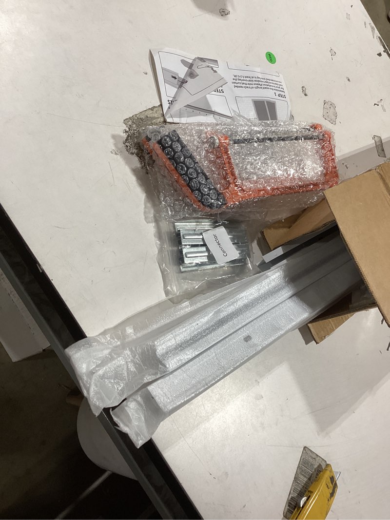 Condition photo showing As Is for similar product not like stock photoaluminum alloy ceiling curtain tracks with hooks & corner connectors (set of 2), heavy-duty room partition curtain rod tracks, suitable for living rooms, bedrooms, and bathroom(6-9 ft track set)white white 6-9 ft