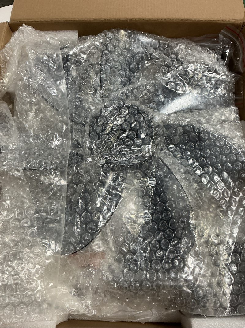 Condition photo showing New/Like New for ZMISHIBO Low Profile Ceiling Fans with Lights and Remote, 20 Inch Flush Mount Ceiling Fan with Light, 3000K-6000K Dimmable Fandelier LED Fan Light, 6 Wind Speeds Black Ceiling Fans for Bedroom Black 20 INCH