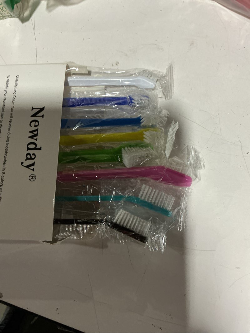 Condition photo showing Good Condition for Newday Dog Toothbrush Set of 8 - Dual Headed, Dental Hygiene Convenient Soft Toothbrush to Clean pet Teeth, Dog Tooth Brushes for Small to Large Dogs, Cats, and Most Pets, Teeth Brush in Bulk