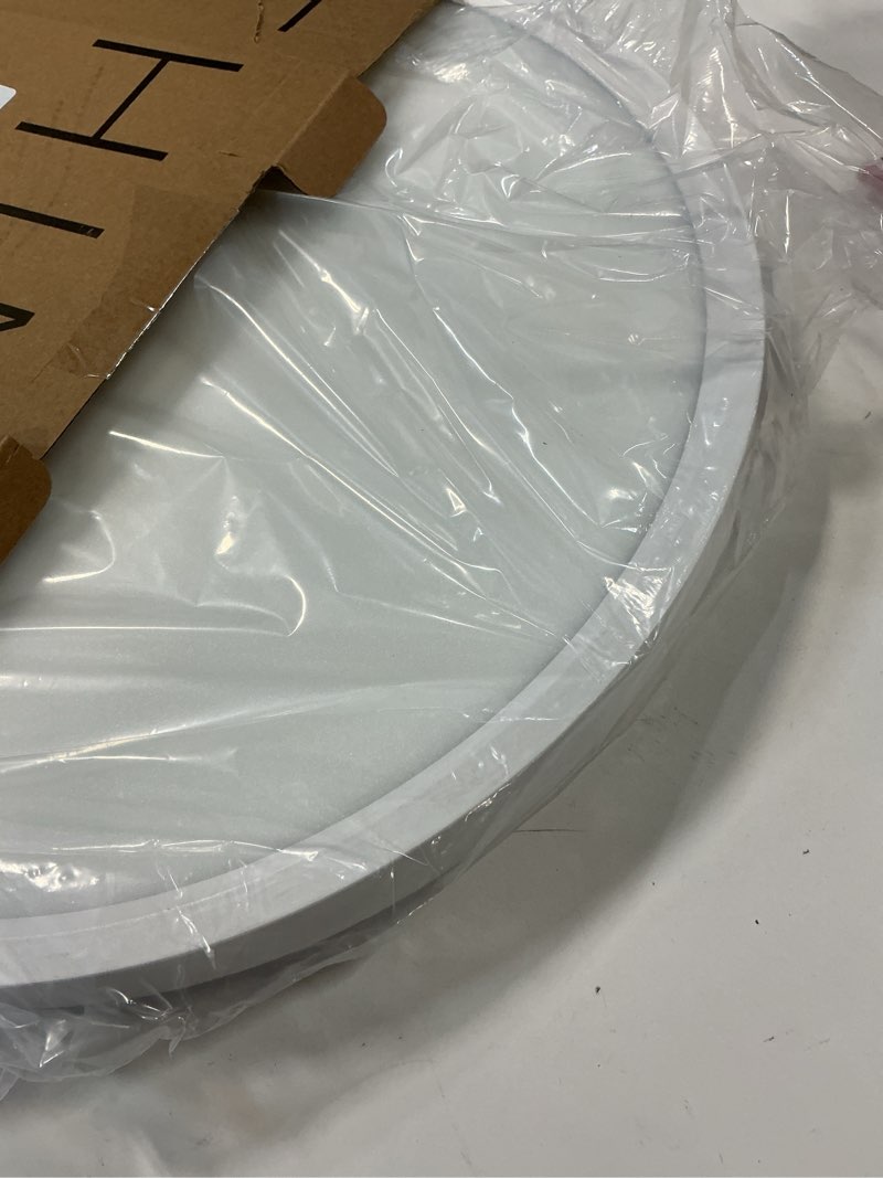 Condition photo showing As Is for LightingWill 15.7 Inch LED Flush Mount Ceiling Light Fixture, 4000K Nurture White, 3800LM, 32W, Flat Modern Round Lighting Fixture, 320W Equivalent White Ceiling Lamp for Kitchens, Bedrooms.etc. Nature White 15.7 Inch