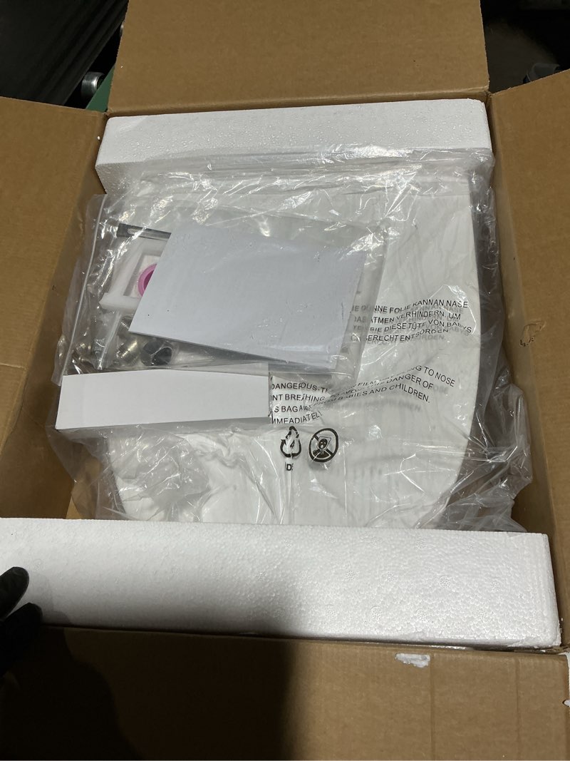 Condition photo showing As Is for Electric Bidet Toilet Seat, Elongated, Warm Water with Air Dryer, Heated Seat and Slow Close Lid, Front and Rear Wash, LED Nightlight, Wireless Remote, White, 101 Elongated+Electric