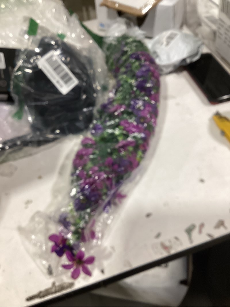 Condition photo showing Good Condition for justoyou 2 pack (15.8ft) fake rose garland, artificial roses vines flower garland hanging floral vine wedding home backdrop party arch arrangement decoration purple similiar product not like stock photo