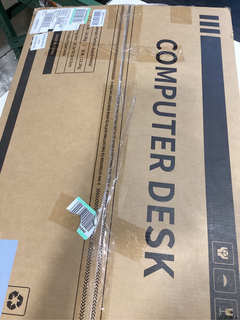 Condition photo showing Good Condition for ODK Reversible Gaming Desk LED Lights, 40 Inch Computer Desk with Storage Shelves & Monitor Stand, Study Table for Home Office, Small Space Bedroom, Carbon Fiber Black 40 Inch Carbon Fiber Black