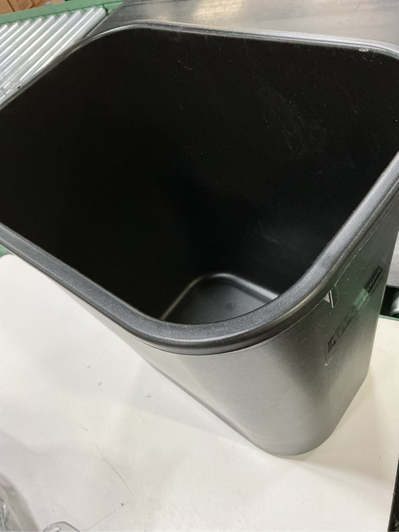 Condition photo showing New/Like New for rubbermaid commercial products resin wastebasket/trash can, 7-gallon/28-quart, black, plastic, for bedroom/bathroom/office, fits under desk/sink/cabinet 7 gallons black 1