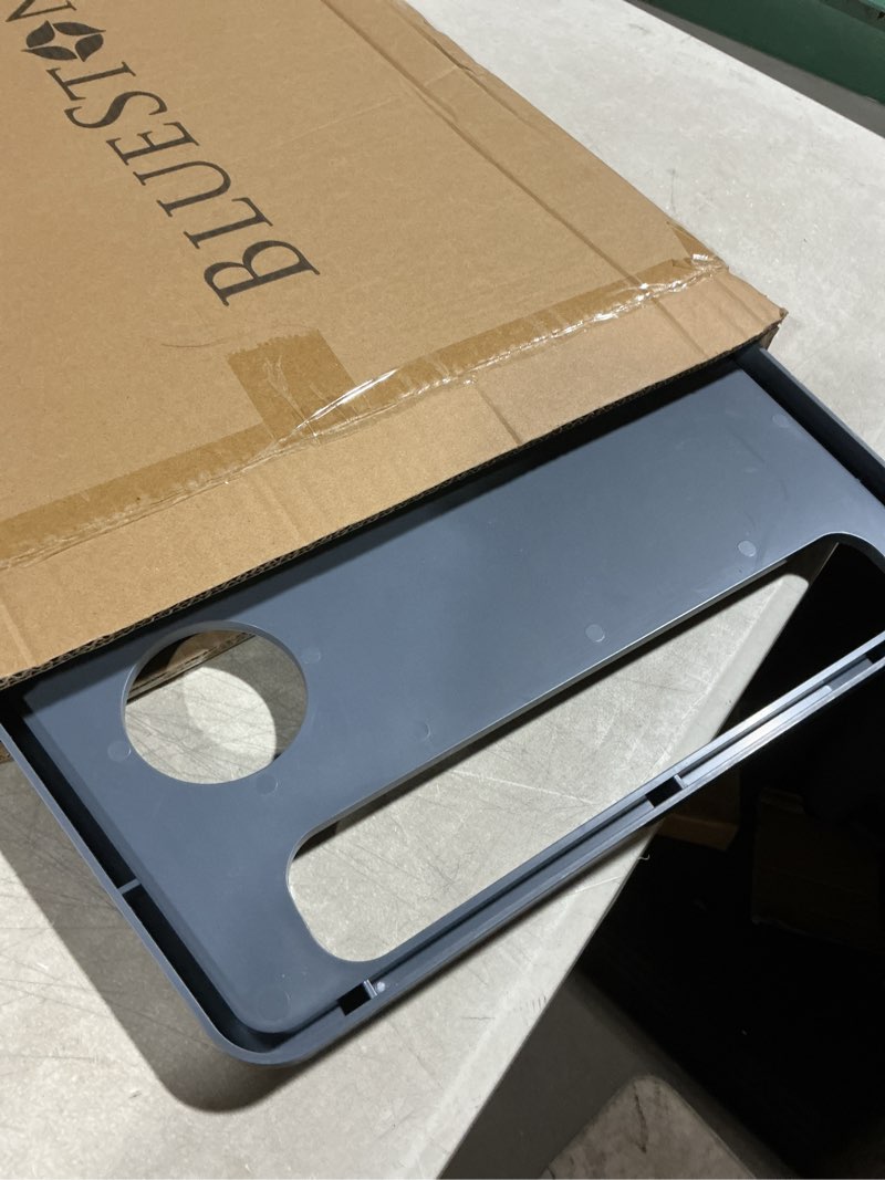 Condition photo showing As Is for walker tray table with 2 cup holders - universal trays for standard folding walkers - home mobility accessories by bluestone (gray)