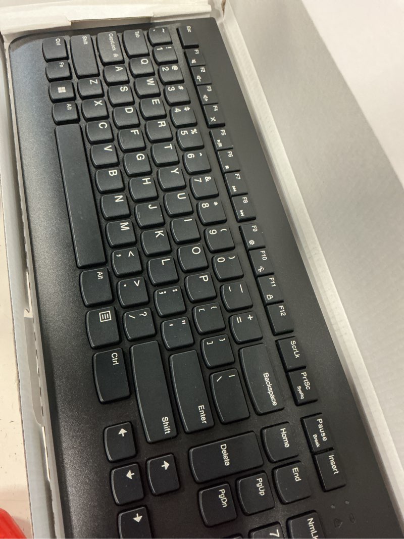 Condition photo showing As Is for lenovo 510 wireless keyboard & mouse combo, 2.4 ghz nano usb receiver, full size, island key design, left or right hand, 1200 dpi optical mouse, gx30n81775, black