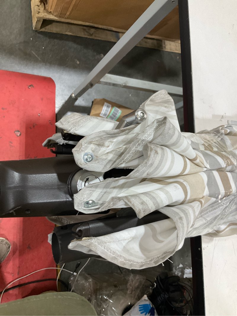 Condition photo showing Good Condition for allen + roth 9-ft aluminum tan auto-tilt market patio umbrella