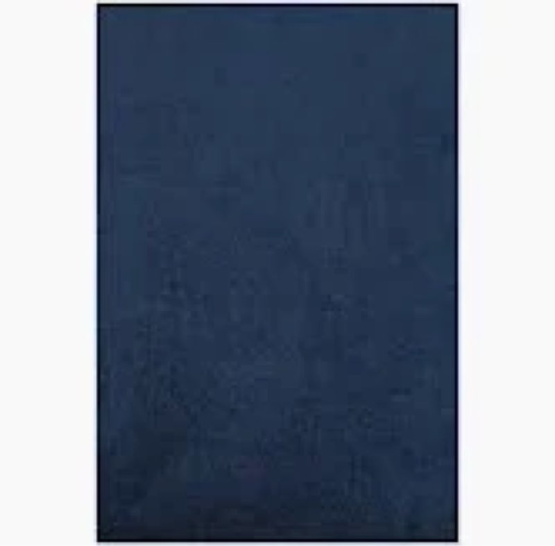 Solid Navy Blue Low Pile Slip Resistant Rug 2x6ft