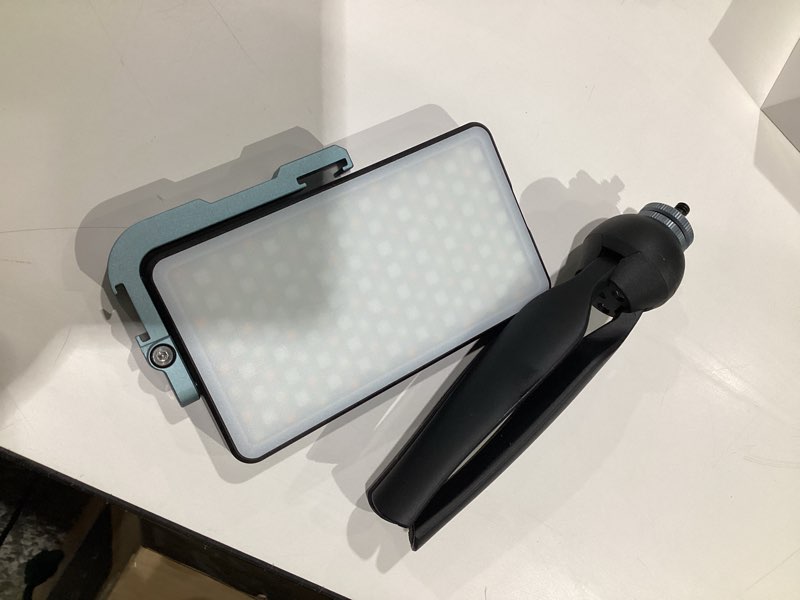 Condition photo showing Good Condition for G2 Pocket RGB Camera Light,Built-in 7200mAh Rechargeable Battery 360°Full Color Gamut 9 Light Effects,2600-10000K LED Video Light Panel with Aluminum Alloy Body, Adjustable Tripod Stand