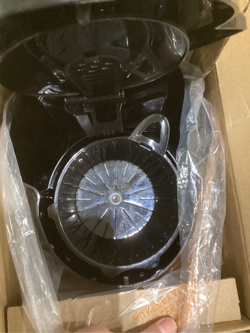 Condition photo showing As Is for BLACK+DECKER 12-Cup Digital Coffee Maker, Programmable, Washable Basket Filter, Sneak-A-Cup, Auto Brew, Water Window, Keep Hot Plate, Black Black coffeemaker