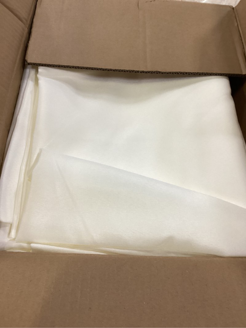 Condition photo showing New/Like New for fitable 8 pack table cloth rectangle table: stain and wrinkle resistant tablecloth rectangular, washable polyester tablecloths for wedding party dining banquet event catering(ivory, 70x120 inch) ivory 70x120 in, 8 pack