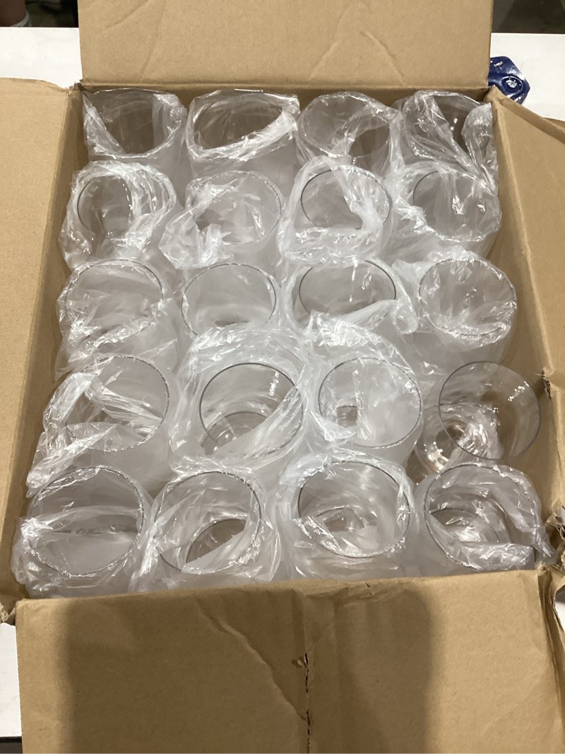 Condition photo showing Good Condition for otob 40 pack reusable stemless plastic wine glasses, 12 oz unbreakable champagne whiskey glass, round clear disposable cocktail glasses wine cups bpa-free, ideal for home office bar party wedding