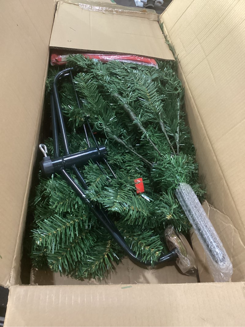 Condition photo showing Good Condition for Syhood 6ft Bendable Christmas Tree Pre-Lit Whimsical Christmas Bent Top Artificial Xmas Tree with LED Lights Ornament Bag, Green