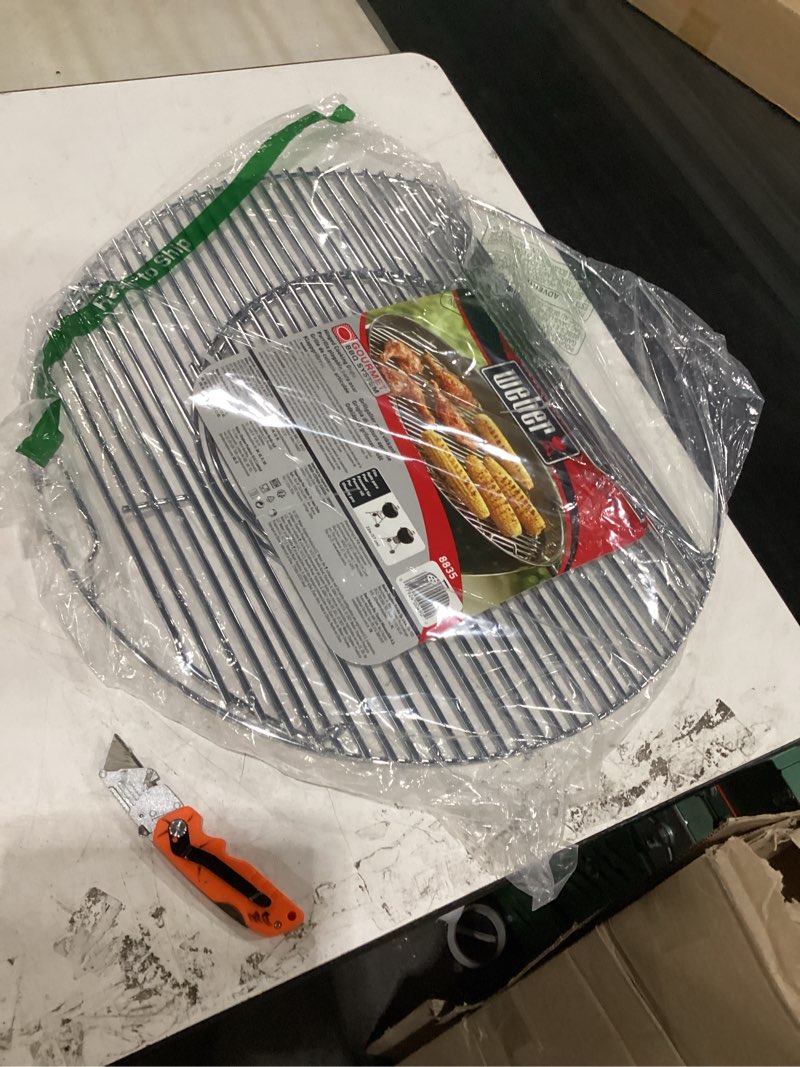 Condition photo showing Good Condition for weber gourmet bbq system hinged cooking grate – add charcoal without removing grate, includes 12" insert, fits 22.5" weber charcoal grills, kettle