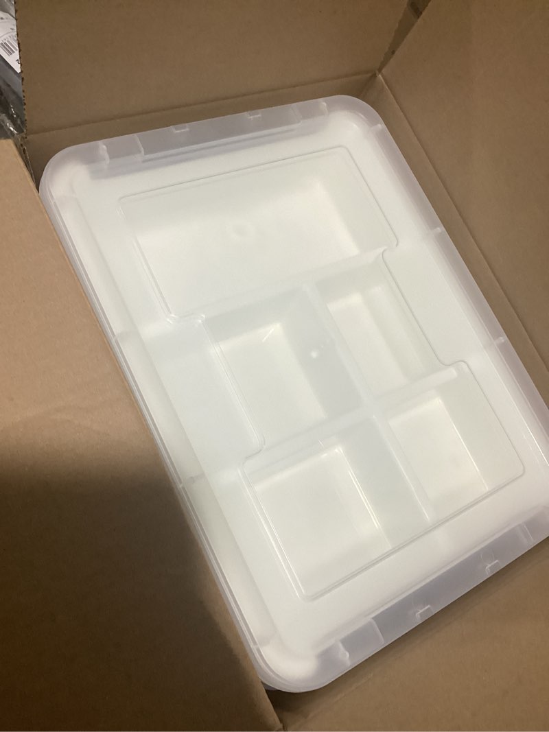 Condition photo showing Good Condition for citylife 17qt 2packs clear craft organizers and storage box with tray | stackable art supply organizer storage bins with lids for beads, markers, sewing, tools, playdoh, coloring books, made in usa 17 qt- 2 pack
