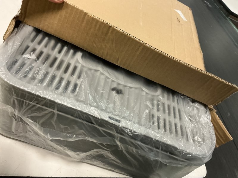 Condition photo showing Good Condition for yitahome large enclosed cat litter box with lid cover, hooded odorless cat toilet with litter scoop cat self groomer deodorizer filter front entry top exit door, easy to install and clean (gray) gray square 2-door