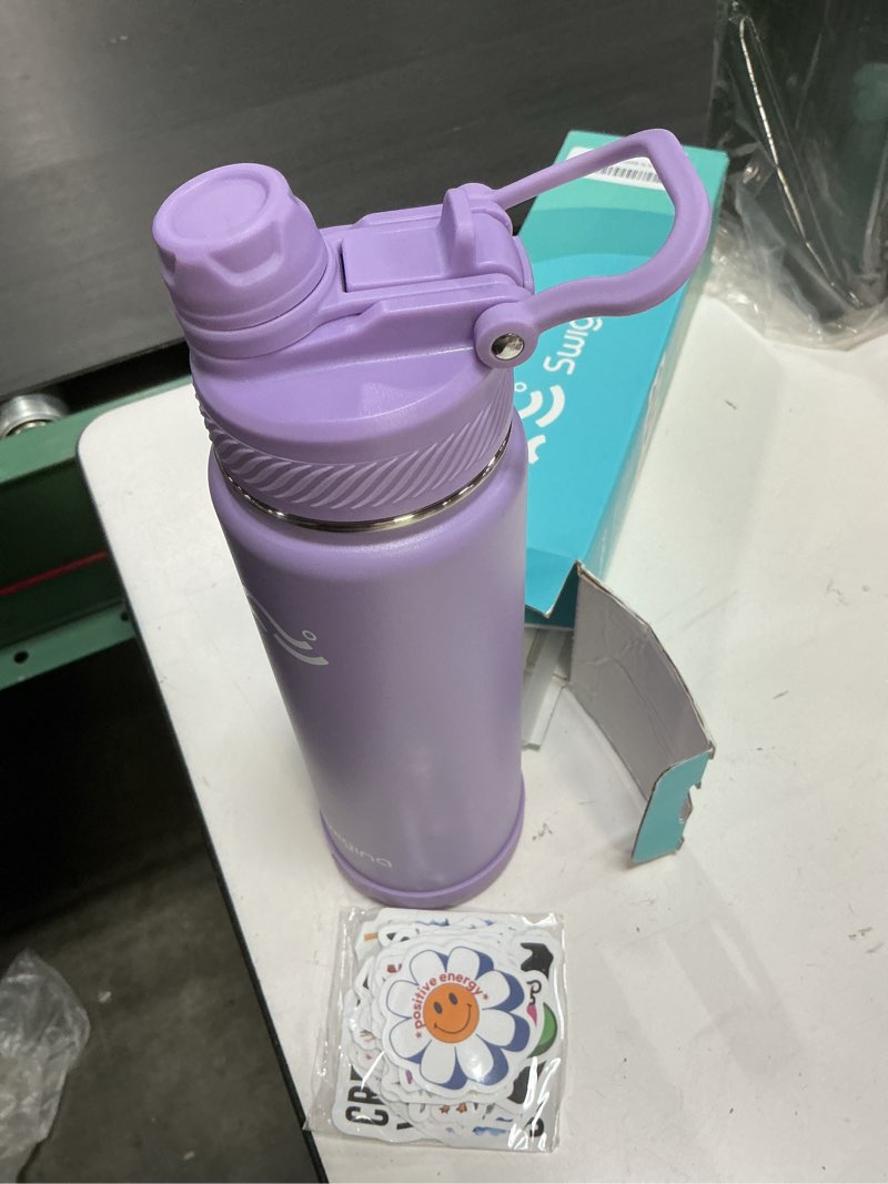 Condition photo showing Good Condition for swigina [2-in-1 lid] insulated water bottle with silicone boot (36hrs cold/18hrs hot) - diy stickers, leakproof, bpa free, 40 oz lavender 40 ounces